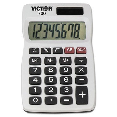 Calculator-Handheld Solar/Battery 8 Digit X-Large Display - 700