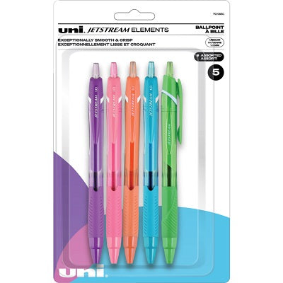 Pen-Retractable, Uni Jetstream Elements, 1.0Mm 5 Colours - 70138C
