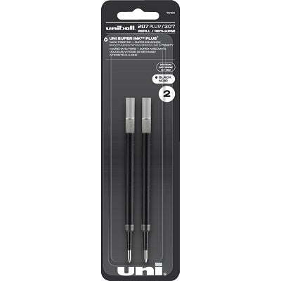 Pen Refill-Uni 207 Gel Plus 0.7Mm, Black 2/Pack - 70161