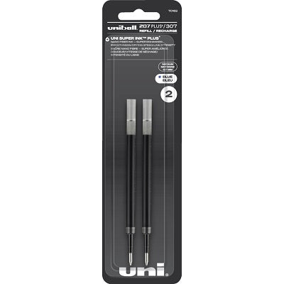 Pen Refill-Uni 207 Gel Plus 0.7Mm, Blue 2/Pack - 70162
