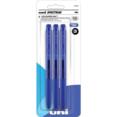 Pen-Retractable, Uni Spectrum Gel, 0.7Mm Blue 3-Pack - 70182C