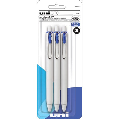 Pen-Retractable, Uni One Gel, 0.7Mm Blue 3-Pack - 70323C