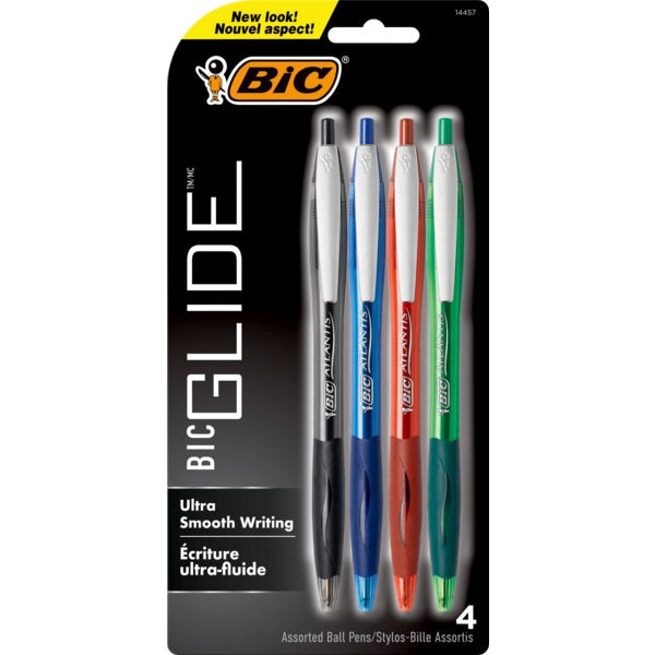 Pen-Retractable, Big Glidebold  Assorted 4/Pk -Vcgp41 - 70330-14457