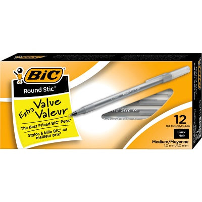 Pen-Stick, Round Stic Ballpoint, Medium Black  -Gsm11 - 70330-20119