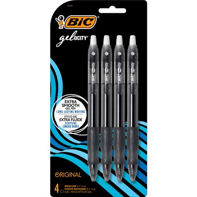 Pen-Retractable, Gel-Ocity Gel, Medium Black -Rlcp41 4/Pk - 70330-31440