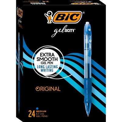 Pen-Retractable,Gel-Ocity Gel, Medium Blue 24/Bx -Rlc241-Blu - 70330-36198