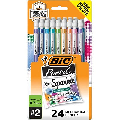 Pencil-Mechanical, Bic Refillable 0.7Mm Ast 24/Pk  -Mplp24Wc - 70330-40696