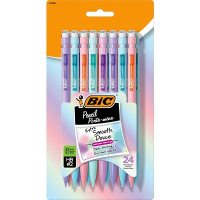 Pencil-Mechanical, Bic Pastel 0.7Mm 24/Pk -Mpnp24-T-Blk - 70330-43766