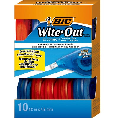 Correction Tape-Wite-Out Ez Correct 10/Box -Wotap10 - 70330-50790