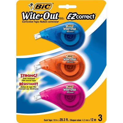 Correction Tape-Wite-Out Ez Correct 3-Pack-Wotapp31 - 70330-51249