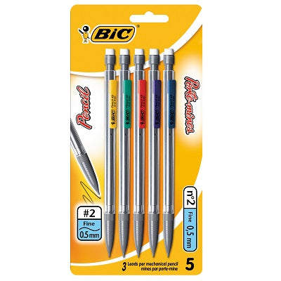Pencil-Mechanical Bic Refillable 0.5Mm 5-Pack -Mpfp51N - 70330-91187