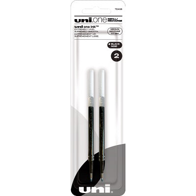 Pen Refill-Uni One Gel, 0.7Mm Black 2/Pack - 70408