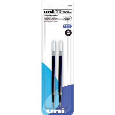Pen Refill-Uni One Gel, 0.7Mm Blue 2/Pack - 70409