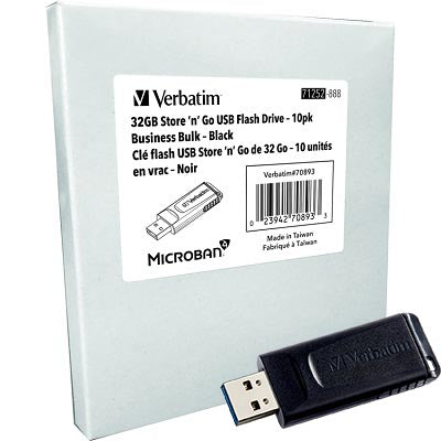 Flash Drive-Store N Go, Usb 2.0, 32 Gb, Black 10/Pack - 70893