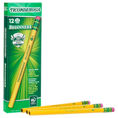 Pencils-Ticonderoga Tipped, Black Lead, Hb Soft - 72067-13882
