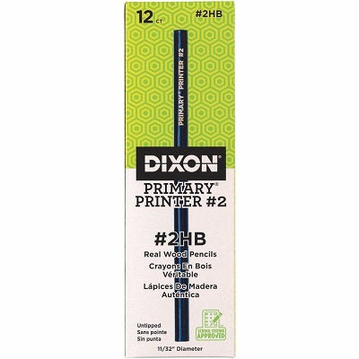 Pencils-Primary Printer, #2-313  Hb, Black Barrel  12/Bx - 72067-18995