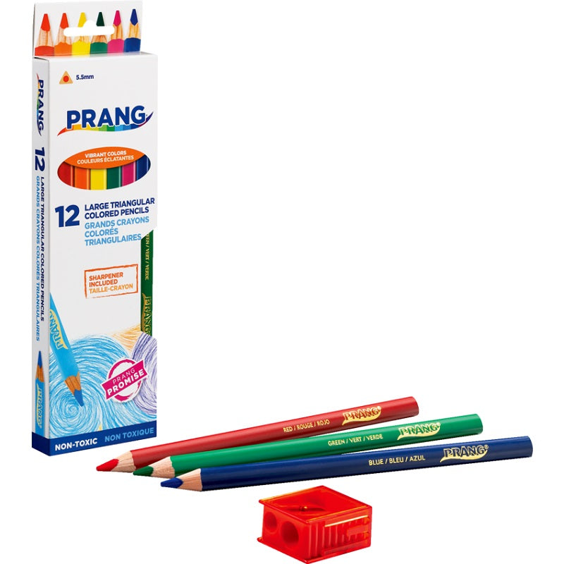 Pencils-Coloured, Prang Triangular 12 Colours - 72067-25120
