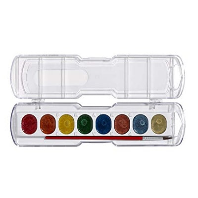 Paints-Watercolour, Washable 8 Metallic  Colours W/ Brush - 72067-80516