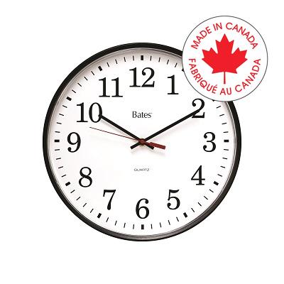 Clock-12" Round, 12 Hour White Dial/Black Rim - 72803-47014