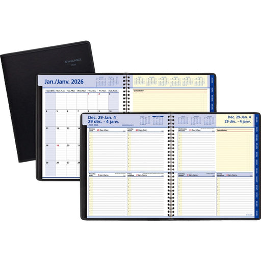 Planner-Weekly/Monthly, Wire 8X9-7/8 Black, Bilingual 2025 - 76-01F-05