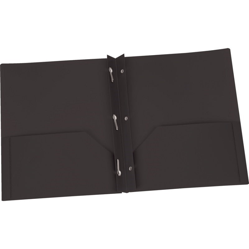 Portfolio-Twin Pocket With Fasteners, Poly, Black - 76022