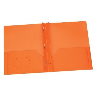 Portfolio-Twin Pocket With Fasteners, Poly, Orange - 76023