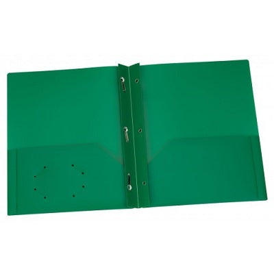 Portfolio-Twin Pocket With Fasteners, Poly, Green - 76024
