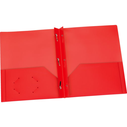 Portfolio-Twin Pocket With Fasteners, Poly, Red - 76025