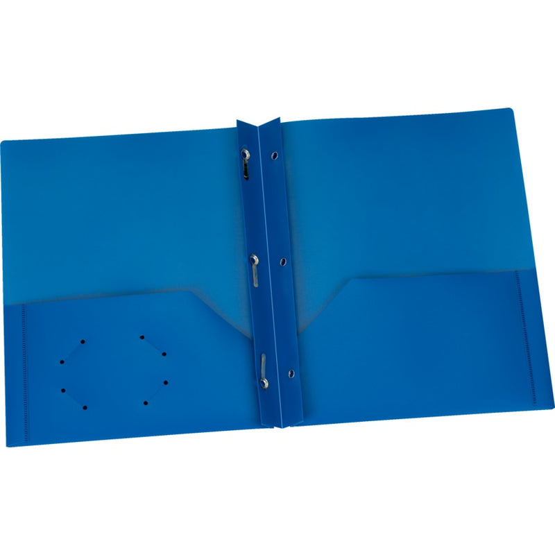 Portfolio-Twin Pocket With Fasteners, Poly, Blue - 76026