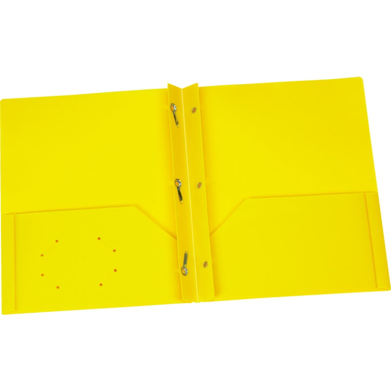 Portfolio-Twin Pocket With Fasteners, Poly, Yellow - 76027
