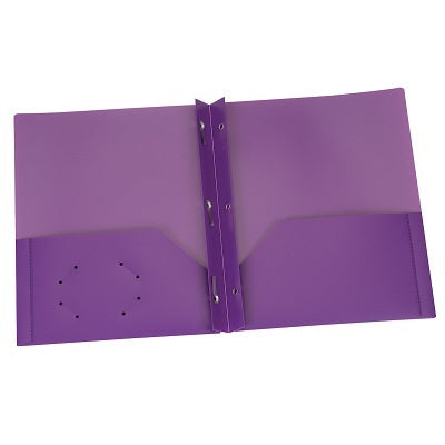 Portfolio-Twin Pocket With Fasteners, Poly, Purple - 76028