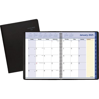 Planner-Monthly, Wire Quicknotes 8-1/4X10-7/8 Black Eng.2025 - 76-06-05