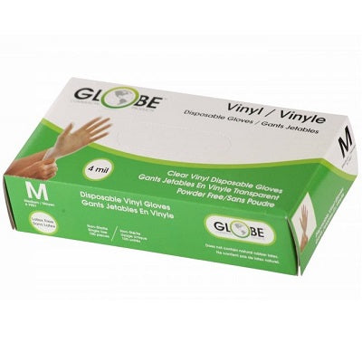 Gloves-Vinyl, Powder-Free, Clear Medium 100/Box - 7901
