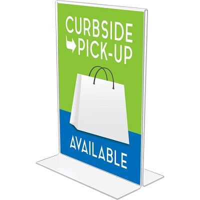 Sign Holder-Stand Up, 5Wx7H, Clear - 79916-69101