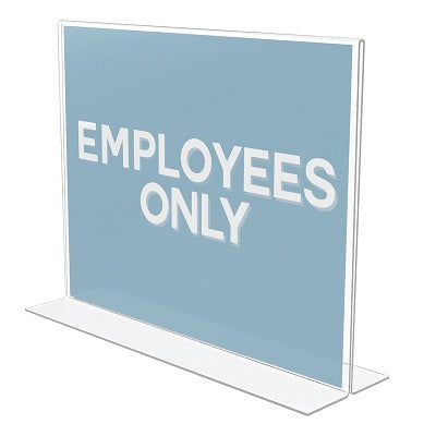 Sign Holder-Stand Up, 11Wx8.5H Landscape, Clear - 79916-69301