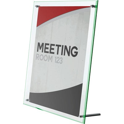 Sign Holder-Beveled, 5 X 7 Green Tint Edge Look - 799593