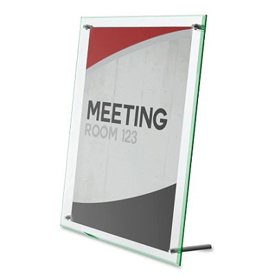 Sign Holder-Beveled, 8.5X11 Green Tint Edge Look - 799693