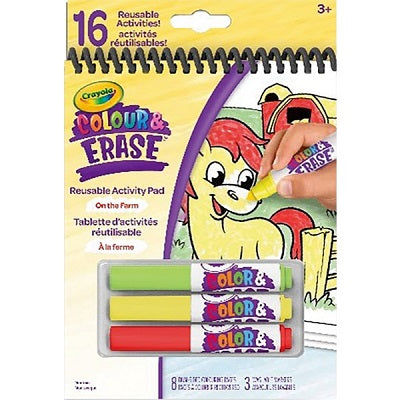 Activity Pad-Crayola Colour/Erase, Farm Animals - 80-6919