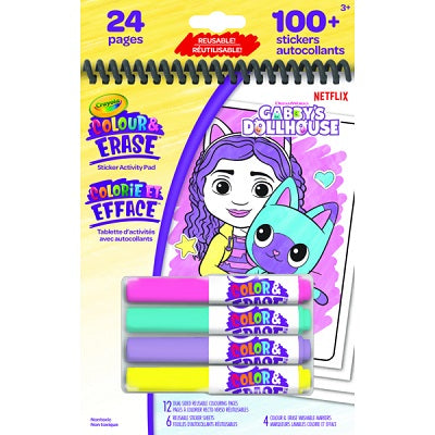 Activity Pad-Crayola Colour/Erase Sticker, Gabby'S Dollhouse - 80-6945