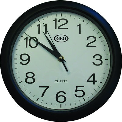 Clock-10In.Round Black Contour - 81042