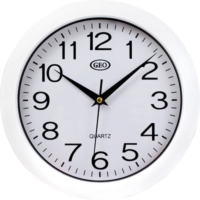 Clock-10In.Round White Contour - 81042W