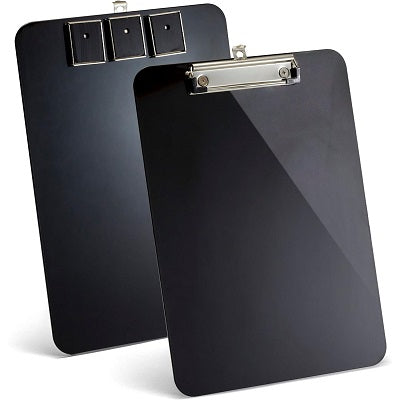 Clipboard-9" X 12.5" Magnetic Back, Black Plastic - 83215