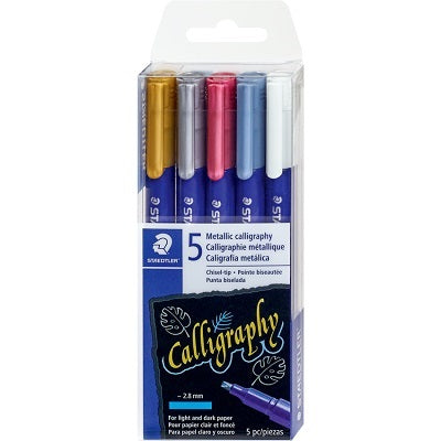 Calligraphy Marker-Staedtler, Metallic  5/Pack - 8325TB5