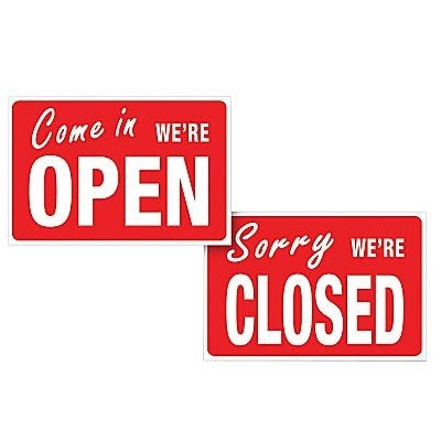 Sign-Indoor/Outdoor 8X12 Open/Closed 2-Sided - 83392-09300