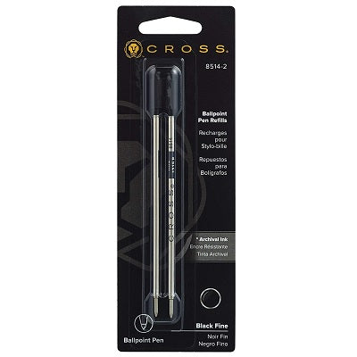 Pen Refill-Cross Ballpoint, Fine Black, 2/Pk - 8514-2