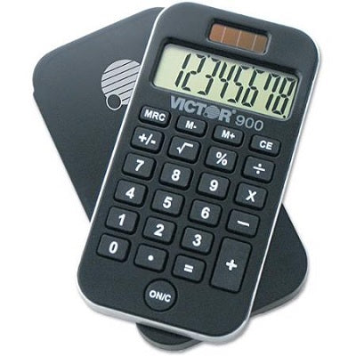 Calculator-Handheld Solar/Battery 8 Digit,Hard Case - 900VIC