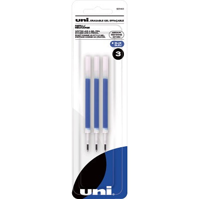 Pen Refill-Uni Erasable Gel, 0.7Mm Blue 3/Pack - 90140
