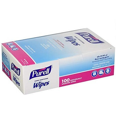 Hand Sanitizer-Purell Wipes, 100/Box - 9022-10-CAN00