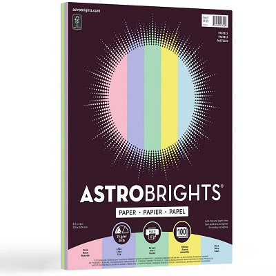 Paper-Astrobrights Pastel Letter 20Lb 5 Colour Assorted - 91725