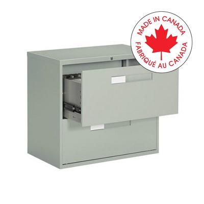 File Cabinet-Lateral 9300 Fixed, 2 Drawer, Grey - 9336-2F1H-GRY
